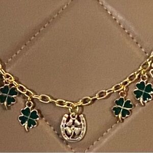 Gold Clover Charm Purse Charm